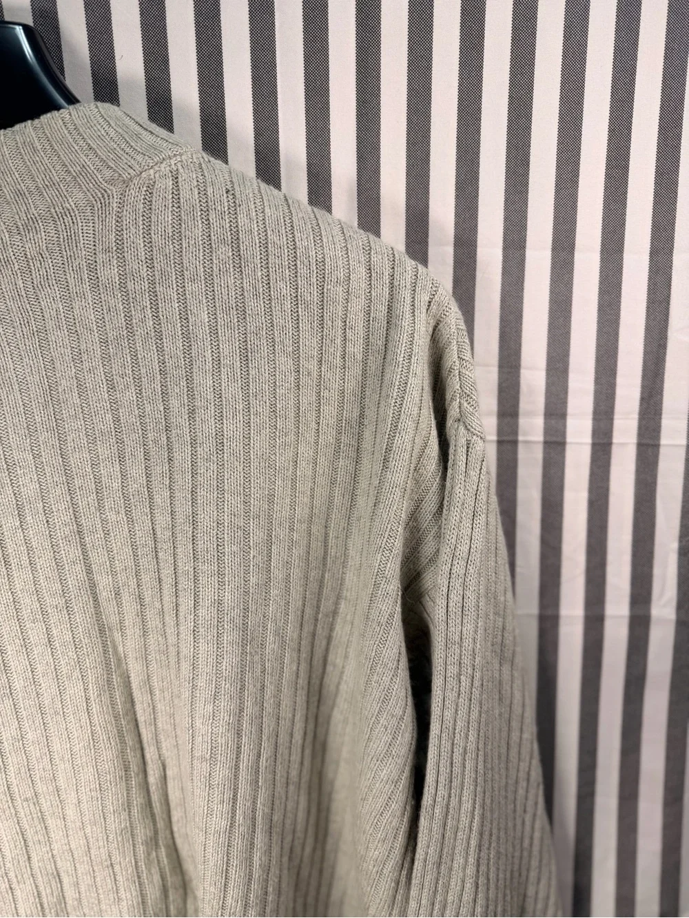 Tommy Bahama Gray Ribbed Knit Mock Neck Sweater Men Size Large Gray Beige L Xl